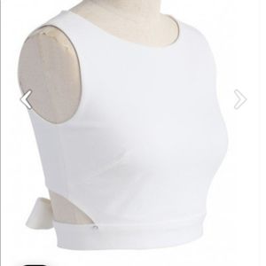 NWT White Wrap Crop Top with Zipper